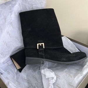 Trotters Limona Black Suede Boots Size 8.5